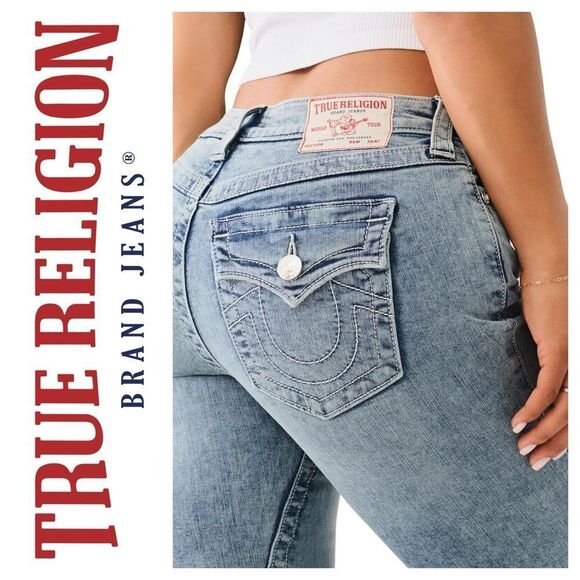 True Religion Halle Flap Pocket Skinny Fit 100% Cotton Jeans - Picture 1 of 12